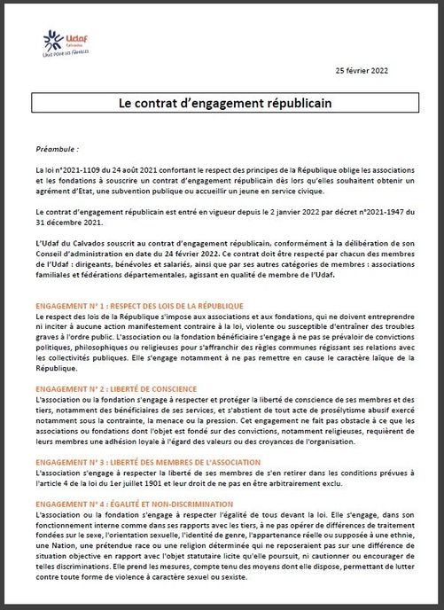 contrat engagement républicain